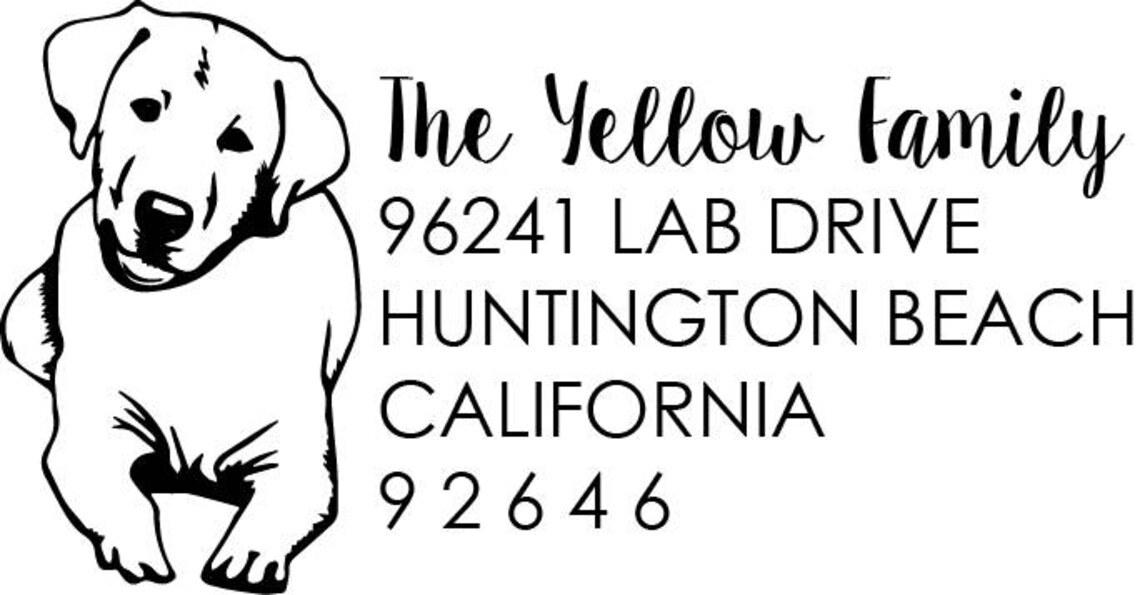Labrador Address Stamp Dog Address Stamp Labrador Dog Stamp Etsy