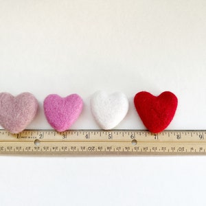 Felt Hearts, Valentines Day Felted Hearts, 4cm Felt Hearts for Garland image 4