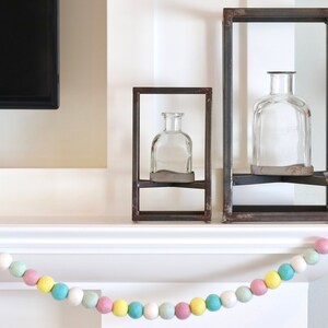Guirnalda de Pascua, Guirnalda de Primavera, Guirnalda Pastel, Garland de bola de fieltro, Pom Garland, Garland de fieltro, Decoración de primavera, Pastel Primavera Felt Ball Garland