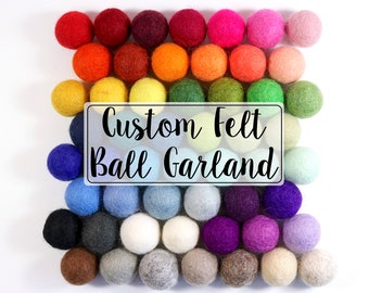 Custom Felt Ball Garland, Pom Pom Garland, Custom Nursery Garland, Felt Ball Garland, Felt Balls, Design Your Own Garland