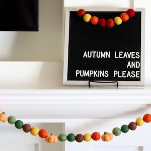 Halloween Garland for Mantel, Fall Decor, Fall Felt Garland, Pumpkin Garland, Autumn Felt Garland, Halloween Decor, Thanksgiving Garland