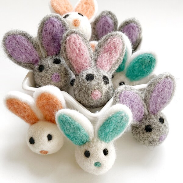 Felt Bunny, Easter Felted Shapes, Felt Bunnies for Garland, Felt Bunnies for Tiered Tray, Felt Easter Bunny