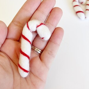 Felt Candy Cane, Christmas Felted Candy Canes, Christmas Felt Shapes, Felt Candy Cane for Garland, Candy Cane Garland image 5