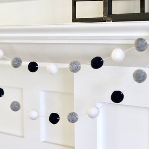 Felt Ball Garland, Pom Pom Garland, Neutral Garland, Holiday Decor, Holiday Garland, Felt Balls, Felt Garland, New Year Felt Balls