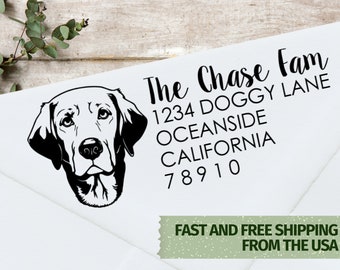 Labrador Address Stamp, Yellow Lab Address Stamp, Black Lab Address Stamp, Housewarming Gift, Family Address Stamp 0092