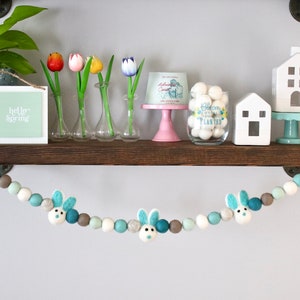 Easter Garland, Bunny Felt Ball Garland, Easter Felt Ball Garland, Spring Garland, Pastel Garland, Easter Bunny Garland