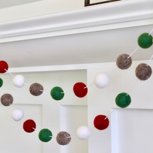Christmas Felt Ball Garland, Christmas Garland, Pom Pom Garland, Felt Ball Garland, Holiday Garland, Felt Garland, Christmas Decor, Garland