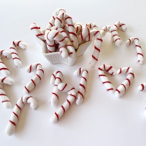 Felt Candy Cane, Christmas Felted Candy Canes, Christmas Felt Shapes, Felt Candy Cane for Garland, Candy Cane Garland image 1