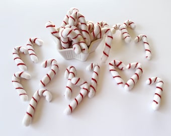 Felt Candy Cane, Christmas Felted Candy Canes, Christmas Felt Shapes, Felt Candy Cane for Garland, Candy Cane Garland