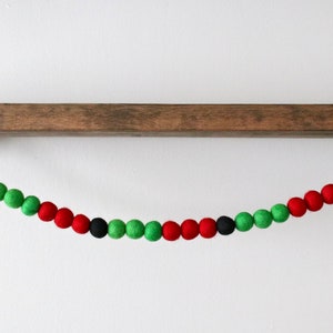 Kwanzaa Garland, Felt Ball Garland, Holiday Garland, Kwanzaa Felt Ball Garland, Kwanzaa Decor, Kwanzaa Decorations