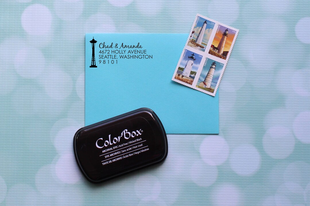 Seattle Address Stamp, Space Needle Stamp, Space Needle Address Stamp