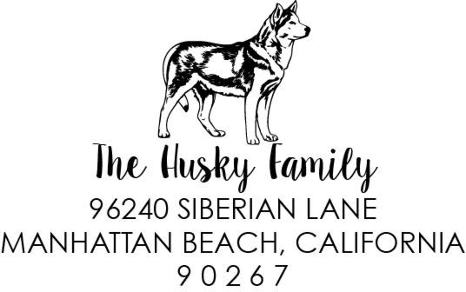 Husky Dog Address Stamp Husky Address Stamp Siberian Husky Etsy
