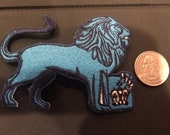 Columbia University Lions Vintage Embroidered Iron On Patch RARE 3.5 quot x 2.5 quot