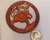 CLEVELAND BROWNS Vintage embroidered Iron On Patch 3 quot x 3 quot