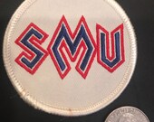 SMU Southern Methodist University vintage embroided patch old stock 2.5 quot x 2.5 quot