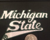 MSU Michigan State Spartans embroidered iron on patch vintage 4 quot x 2.25 quot