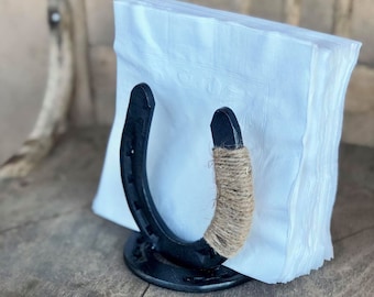 Napkin Holder, Napkin, Horseshoe Napkin Holder, Wedding Decor,  Horseshoe Decor, Horseshoe Art, Western Decor, Country Kitchen Decor