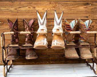 Horseshoe Boot Rack, Boot Rack, Southern Decor, Horseshoe Art, Horseshoe Decor, Country Home Decor, Rustic Home Decor, Cowboy Boot Storage