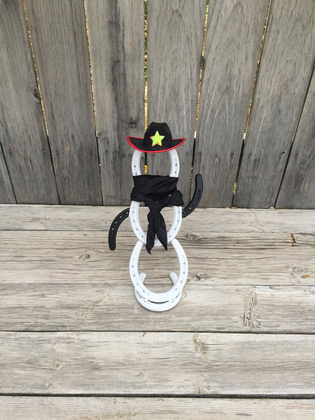 Horseshoe Snowman Snowman Christmas Decorations Etsy