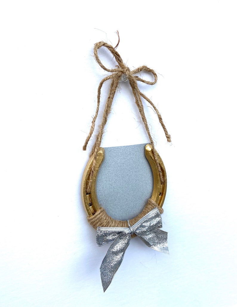 Gold Horseshoe Picture Frame Christmas Tree Ornament Etsy