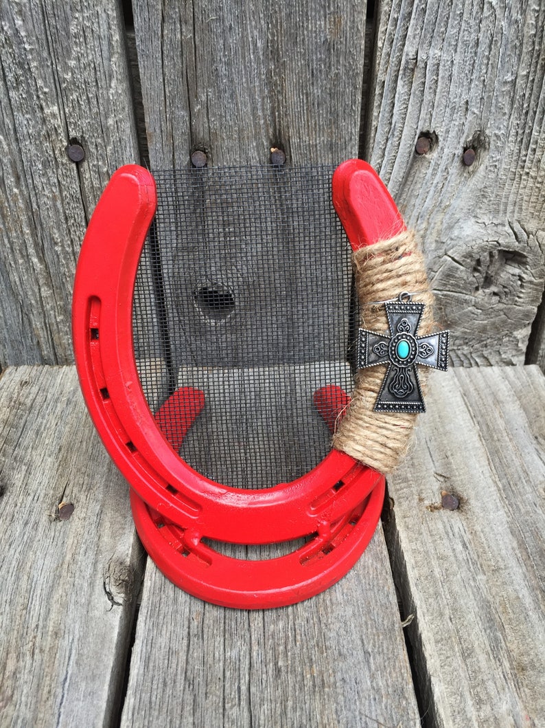 Horse Girl Gifts Horseshoe Art Earring Display Horseshoe Decor Country Chic Decor Rustic Home Decor Earring Holder Rustic Home Decor