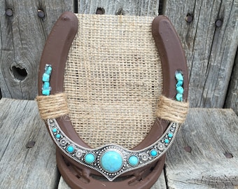 Horseshoe Earring Holder, Earring Display, Rustic Country Decor, Earring Organizer, Horseshoe Decor, Horseshoe Art, Jewelry Holder, Rustic