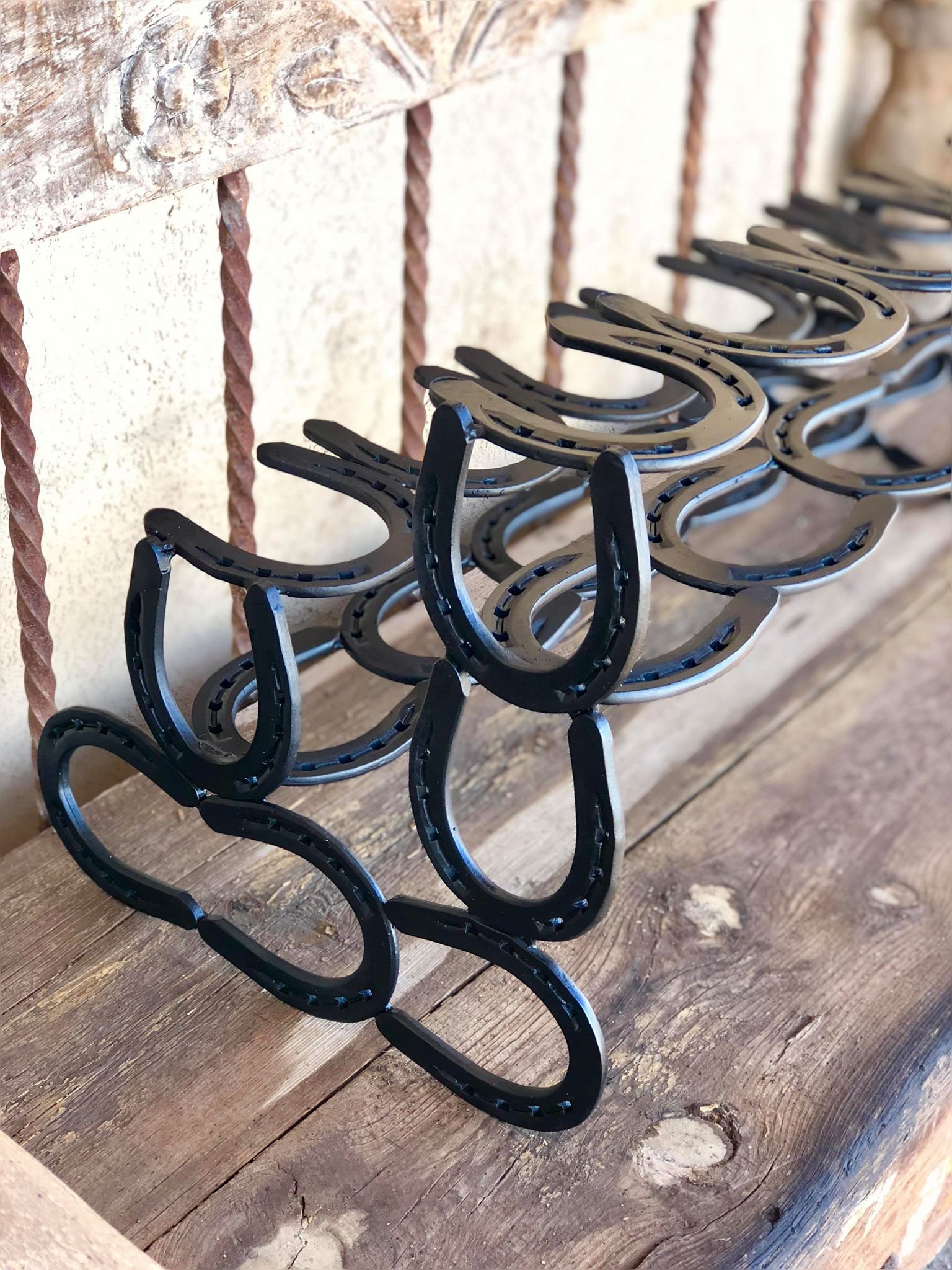 Boot Rack 6 Pairs of Boots Horseshoe Decor Horseshoe Art Etsy