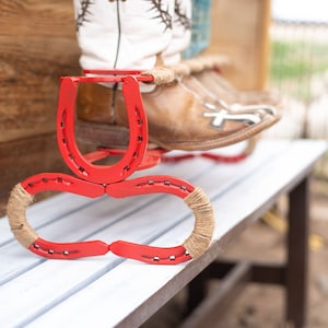 Boot Rack - Boot Storage - Horseshoe Boot Rack - Rustic Boot Rack - Boot Organizer - Horseshoe Decor