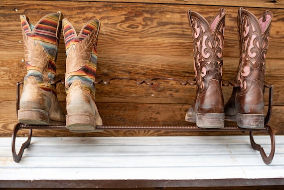 Horseshoe Boot Rack. Boot Rack, Boot Storage, Cowboy Boot