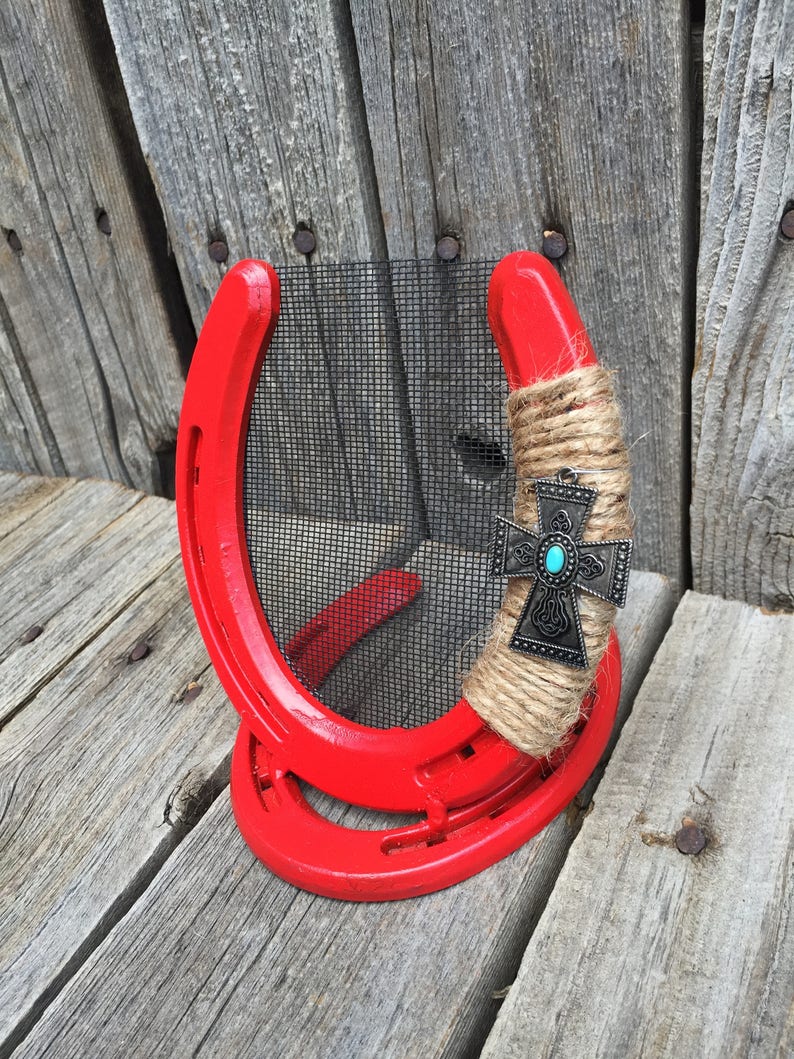 Horse Girl Gifts Horseshoe Art Earring Display Horseshoe Decor Country Chic Decor Rustic Home Decor Earring Holder Rustic Home Decor
