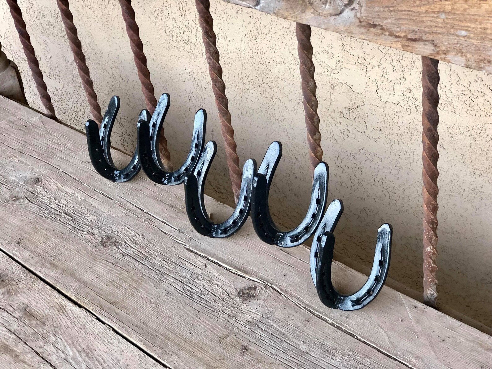 5 Hook Horseshoe Coat Rack Horseshoe Hooks Horseshoe Decor Etsy