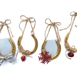 Hufeisen Ornamente Set von VIER - Weihnachtsdekoration - HufeisenSchmuck - 2021 Ornament - Pferdeliebhaber Ornament