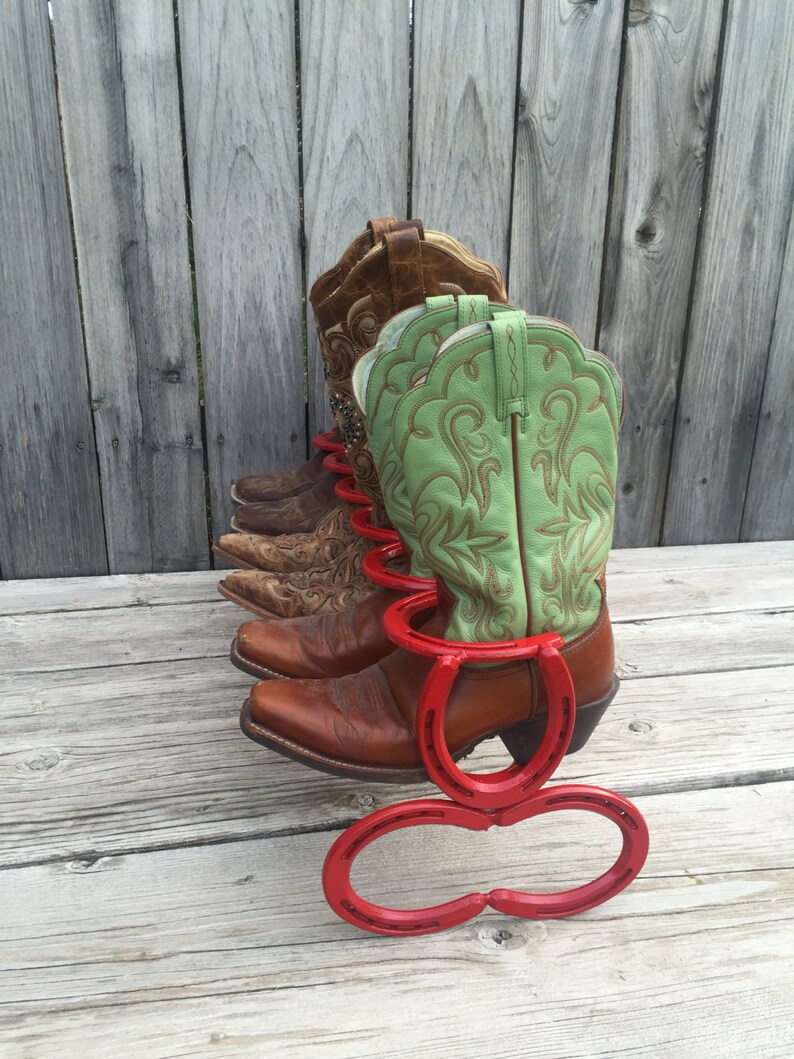 decorative western boot racks on Home Living Storage Organization Holds 3 Pairs Horseshoe Art Gift Red Boot Rack Horseshoe Decor Boot Organizer Horseshoe Boot Rack Boot Rack Boot Storage