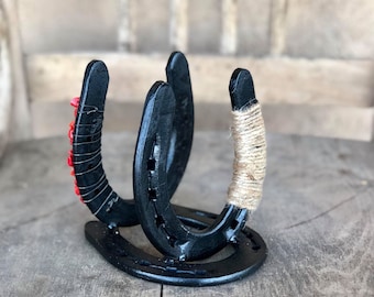 Black Horseshoe Napkin Holder,  Country Kitchen Horseshoe Decor, Horse lover Gift ForTheir Farm House
