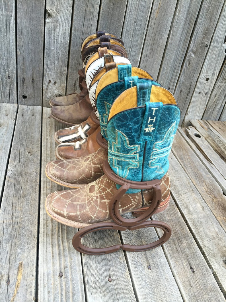 Cowboy Boot Organizer Horseshoe Decor Boot Rack Horseshoe Boot Rack Country Decor Horseshoe Art Boot Storage Country Chic Decor