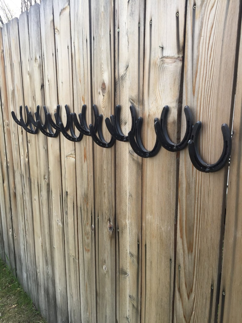 12 Hook Horseshoe Coat Rack Horseshoe Hooks Horseshoe Decor Etsy