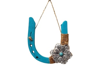 New Home House Warming Gift - Lucky Turquoise Horse Shoe, Horseshoe Wall Decor