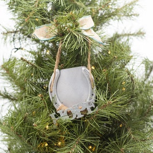 Adorno de árbol de Navidad de herradura - Decoraciones navideñas - Decoraciones de herradura - Adorno, Adorno de marco de imagen