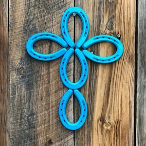 Horseshoe Cross - Horseshoe Decor- Horseshoe Art- Wall Decor - Red Cross - Red Horse Shoe Cross - Cross - Wall Cross - Cross Decor - Rustic