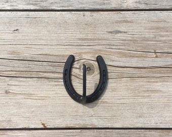 Gancio appendiabiti, gancio a puntina, gancio, gruccia, attaccapanni, ganci, ganci a ferro di cavallo - Supporto per asta per tenda - Decorazione a ferro di cavallo - Arte a ferro di cavallo - Ganci a puntina