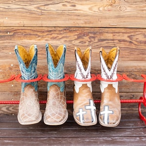 Boot Rack - Boot Storage - Horseshoe Boot Rack - Rustic Boot Rack - Boot Organizer - Horseshoe Decor