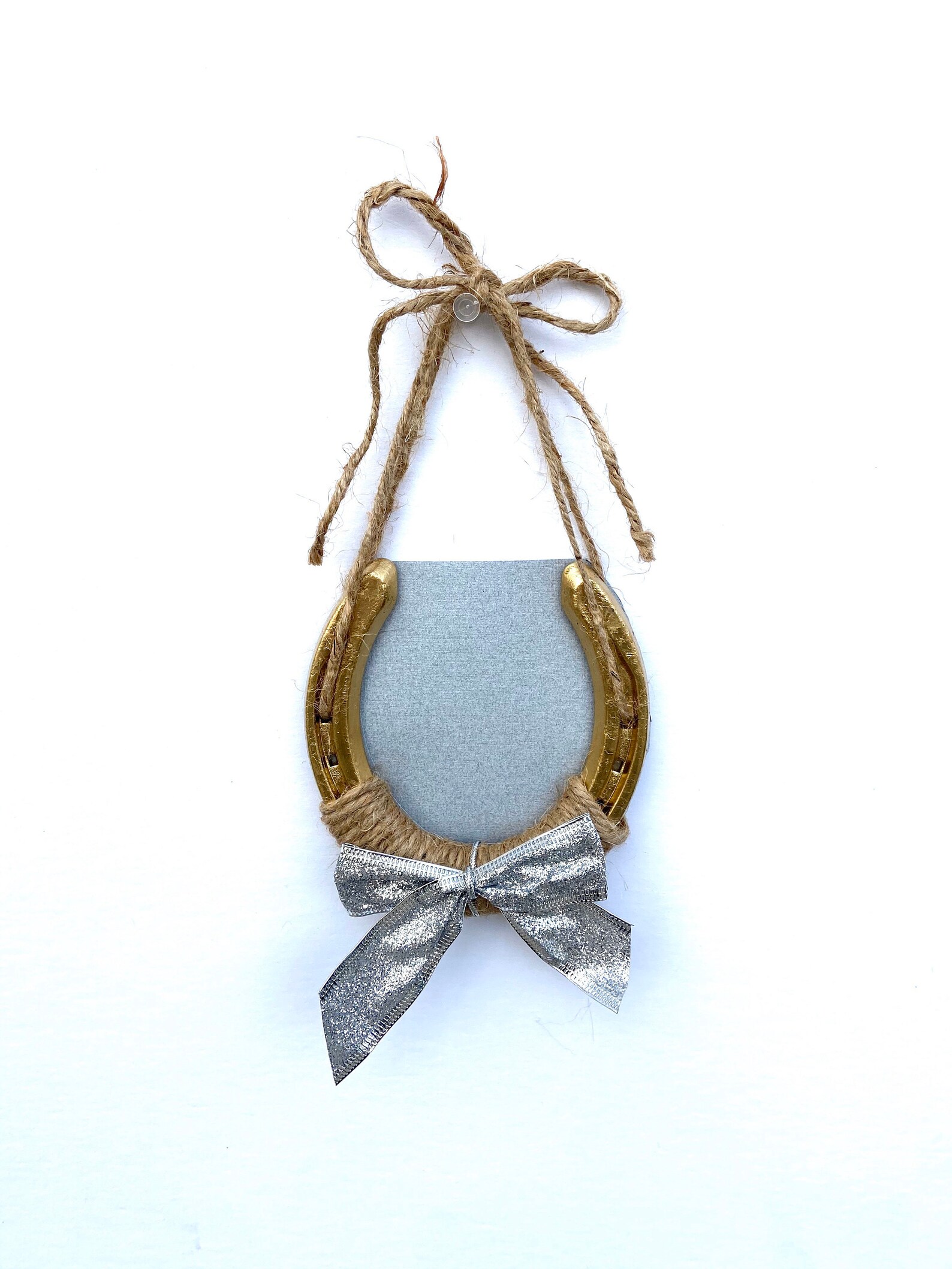 Gold Horseshoe Picture Frame Christmas Tree Ornament Etsy