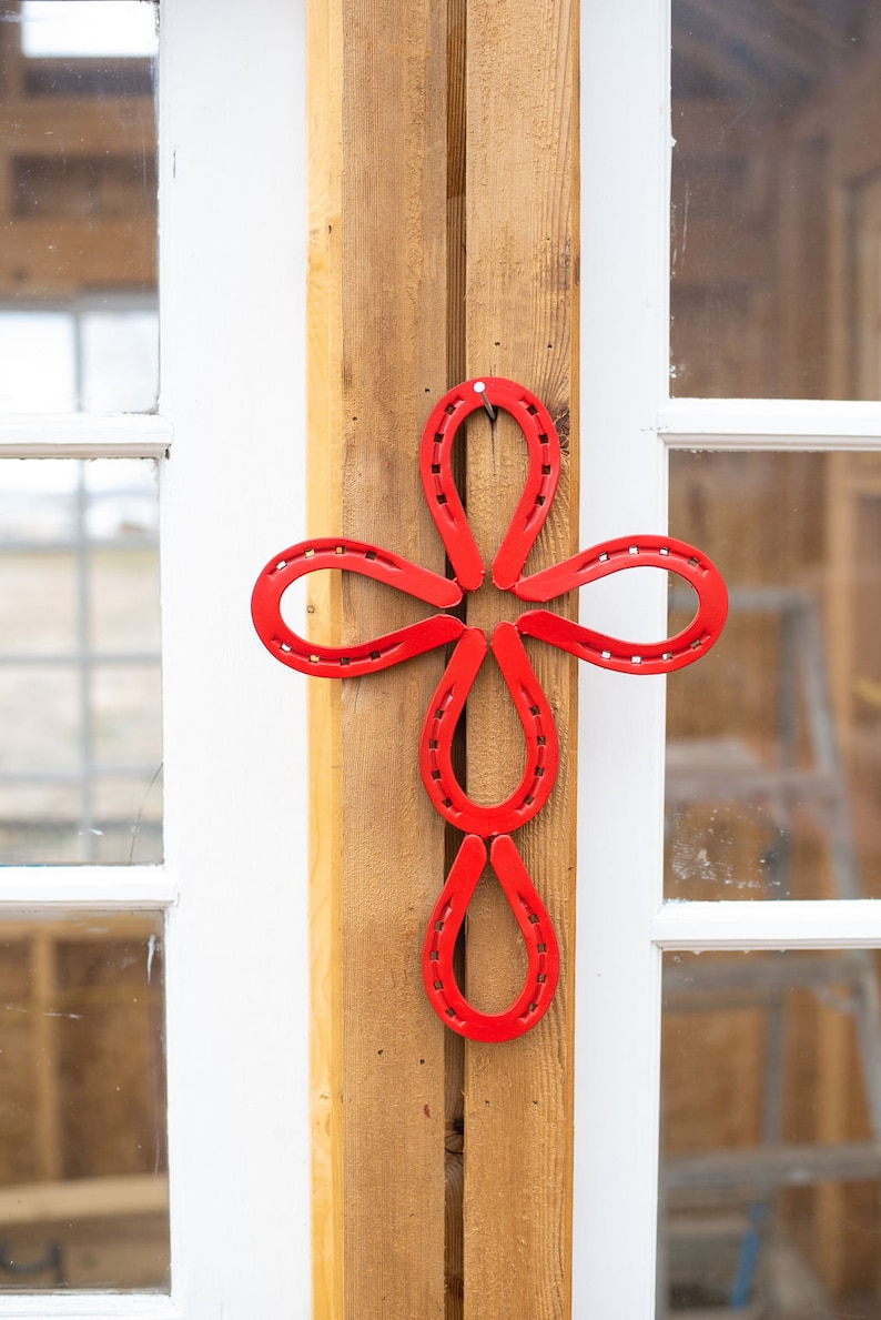 Horseshoe Cross Horseshoe Decor Horseshoe Art Wall Decor Etsy