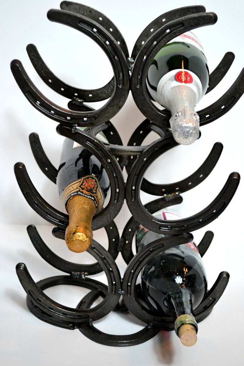 Wine Rack Horseshoe Wine Rack Horseshoe Art Horseshoe Etsy