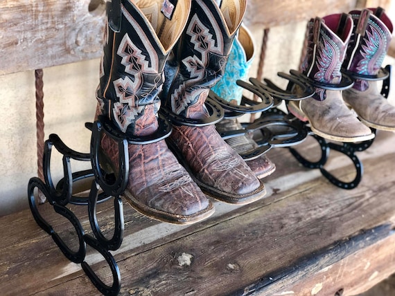 Boot Rack, Horseshoe Boot Rack, Cowboy Boot Rack, Boot Organizer, Horseshoe  Decor, Horseshoe Art, Boot Holder, Rustic Decor, Southern Decor 