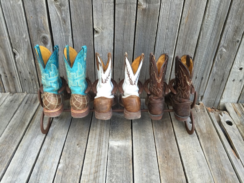 Cowboy Boot Organizer Horseshoe Decor Boot Rack Horseshoe Boot Rack Country Decor Horseshoe Art Boot Storage Country Chic Decor