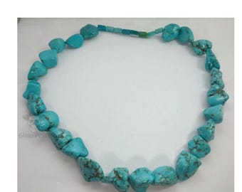 Vintage 24" Sleeping Beauty Turquoise Nugget Necklace | 198.7g | 18mm Beads