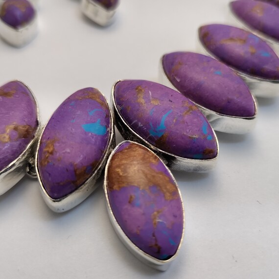 23" India Solid Sterling Silver Simulated Purple … - image 3