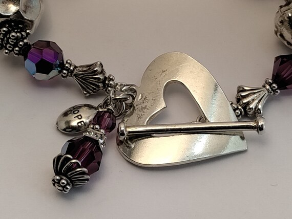 Handmade Solid Sterling Silver Faceted Amethyst B… - image 3