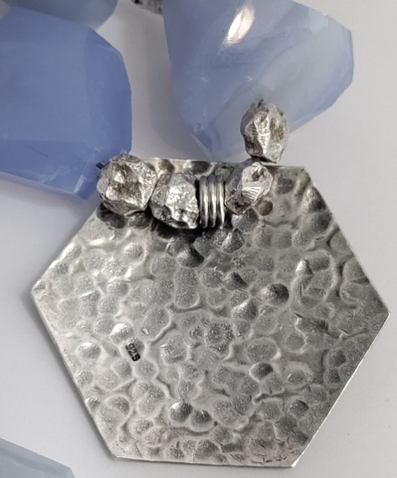 Chunky Solid Sterling Silver Hammered Disk Natura… - image 7